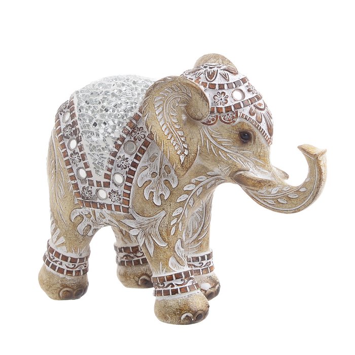 Статуэтка Слон бело-бежевого цвета