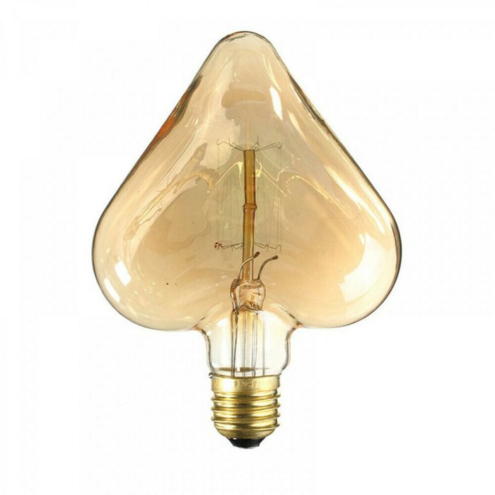 Ретро лампа накаливания E27 40W 2000K (желтый) 220V 2740-H формы сердца - купить Лампочки по цене 1000.0