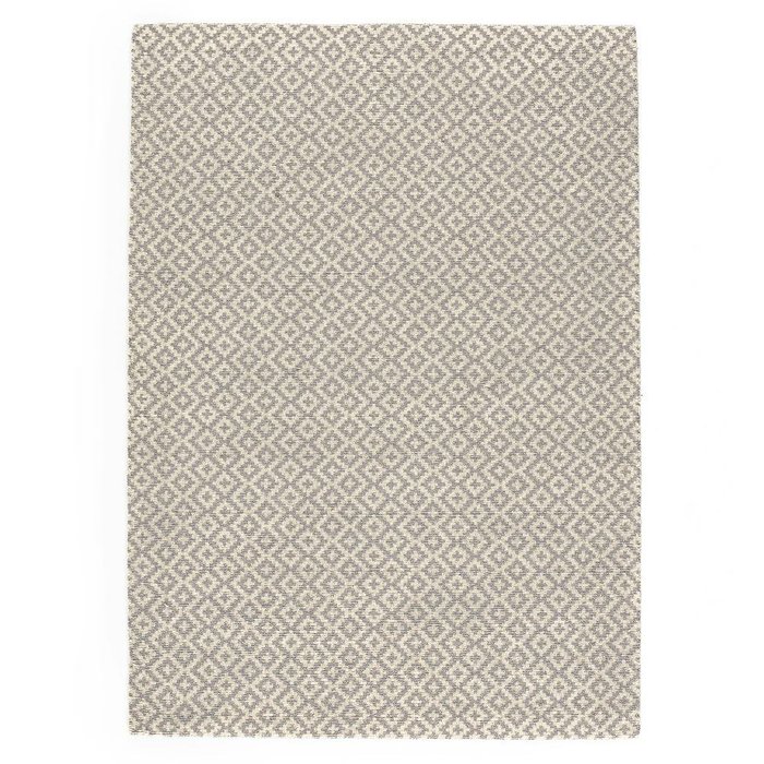 Ковер Nevio шерстяной ворсистый серого-белого цвета 160x230