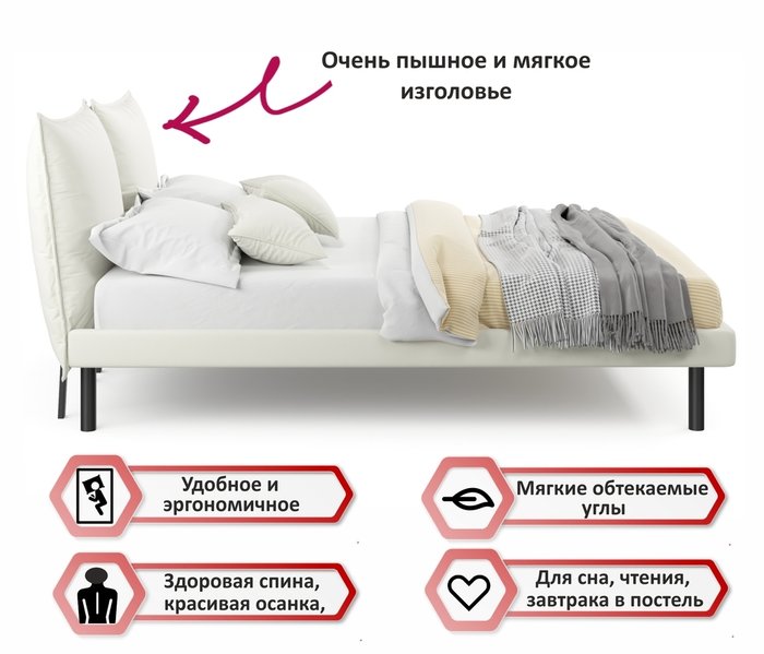 Кровать Fly 160х200 светло-бежевого цвета с матрасом - лучшие Кровати для спальни в INMYROOM Кровать Fly 160х200 светло-бежевого цвета с матрасом - лучшие Кровати для спальни в INMYROOM