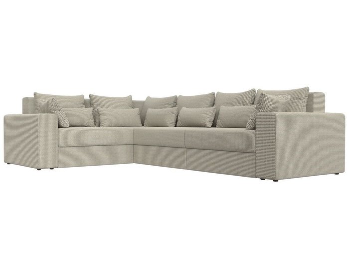 Угловой диван-кровать Майами Long бежево-серого цвета левый угол - лучшие Угловые диваны в INMYROOM
