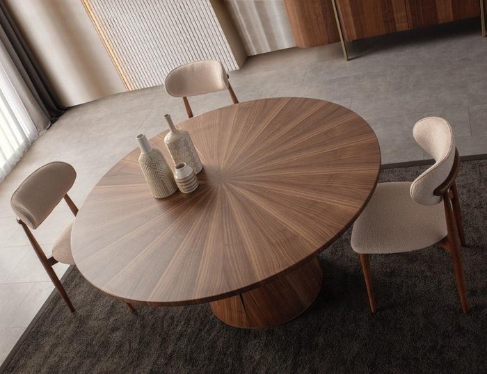 Круглый обеденный стол Атлантис коричневого цвета - купить Обеденные столы по цене 34677.0