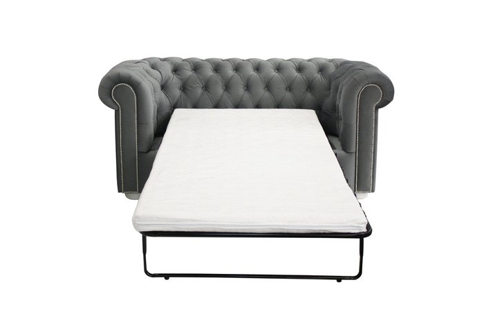 Трехместный диван-кровать Бергамо синего цвета - купить Прямые диваны по цене 80300.0