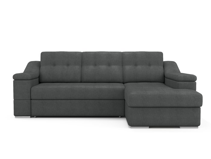 Угловой раскладной диван Liverpool правый темно-серого цвета