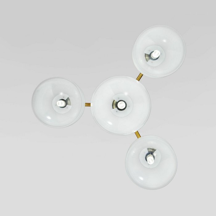 Потолочный светильник со стеклянными плафонами 60161/4 латунь Loona - лучшие Потолочные люстры в INMYROOM