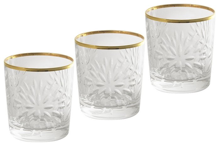 Набор: 6 хрустальных стаканов для виски "Умбрия - золото"
