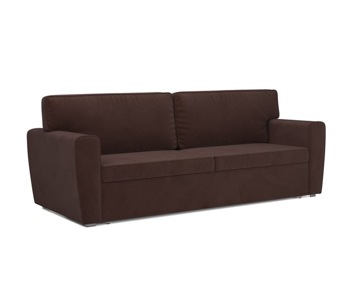 Прямой диван-кровать Оскар темно-коричневого цвета