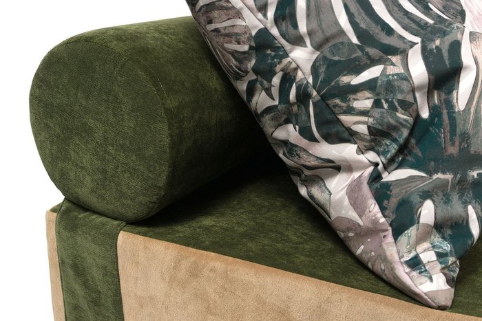 Бескаркасный диван-кровать Duble бежево-зеленого цвета - лучшие Бескаркасная мебель в INMYROOM
