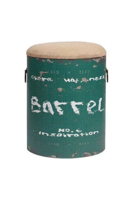 Журнальный столик-табурет Barrel Green из металла 