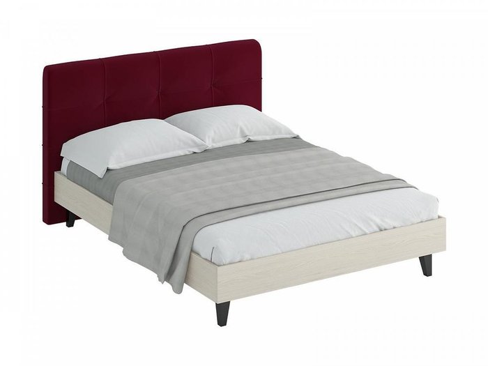 Кровать Queen Anna с изголовьем бордового цвета 160х200