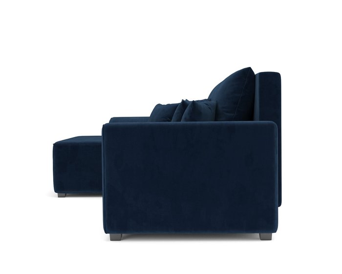 Угловой диван-кровать Каскад темно-синего цвета левый угол - лучшие Угловые диваны в INMYROOM