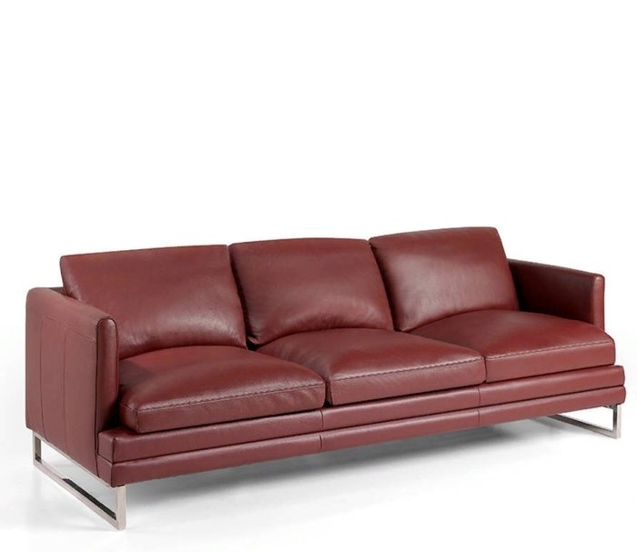 Диван Personal Piel трехместный бордового цвета - купить Прямые диваны по цене 358990.0