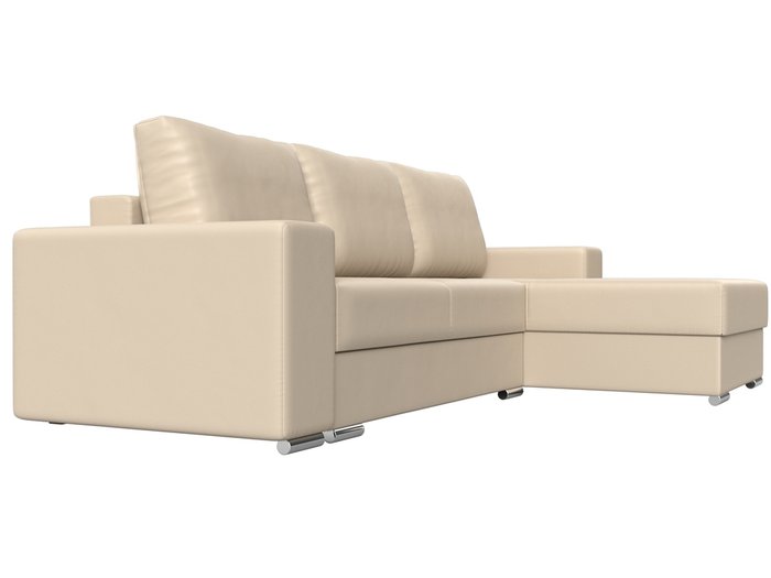Угловой диван-кровать Дрезден бежевого цвета (экокожа) правый угол - лучшие Угловые диваны в INMYROOM