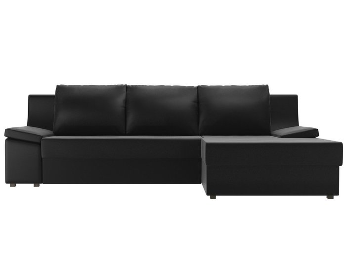Угловой диван-кровать Челси черного цвета (экокожа) - купить Угловые диваны по цене 47990.0