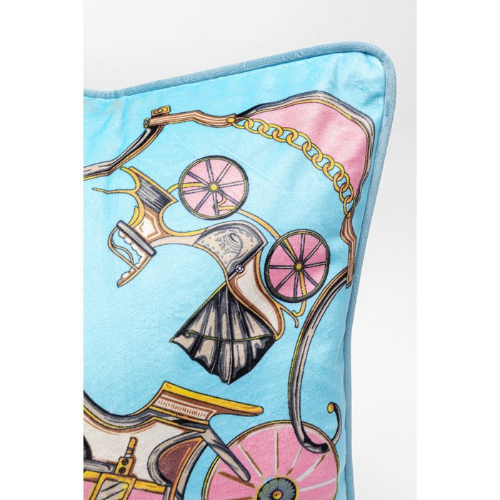 Подушка Carriage голубого цвета - лучшие Декоративные подушки в INMYROOM