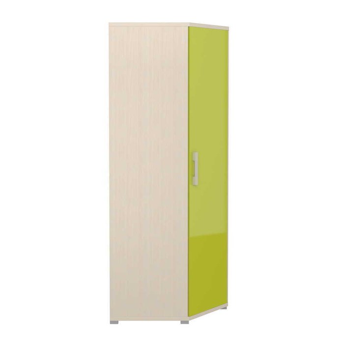 Детский шкаф угловой Тиана бежево-зеленого цвета