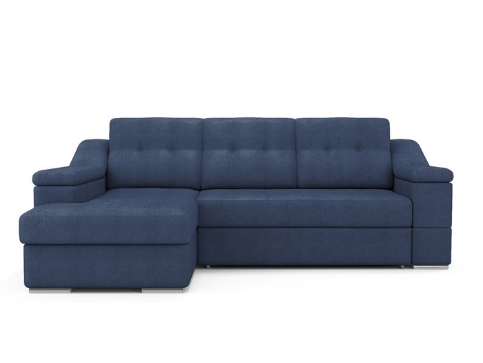 Угловой раскладной диван Liverpool левый синего цвета