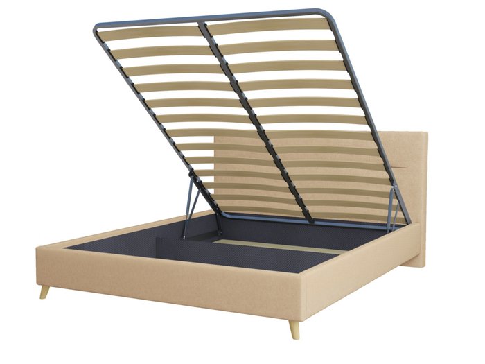 Кровать Briva 160х200 бежевого цвета с подъемным механизмом - купить Кровати для спальни по цене 30727.0