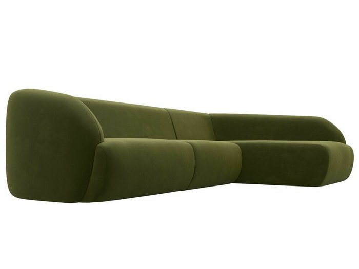 Угловой-диван Лига 041 зеленого цвета правый угол - лучшие Угловые диваны в INMYROOM