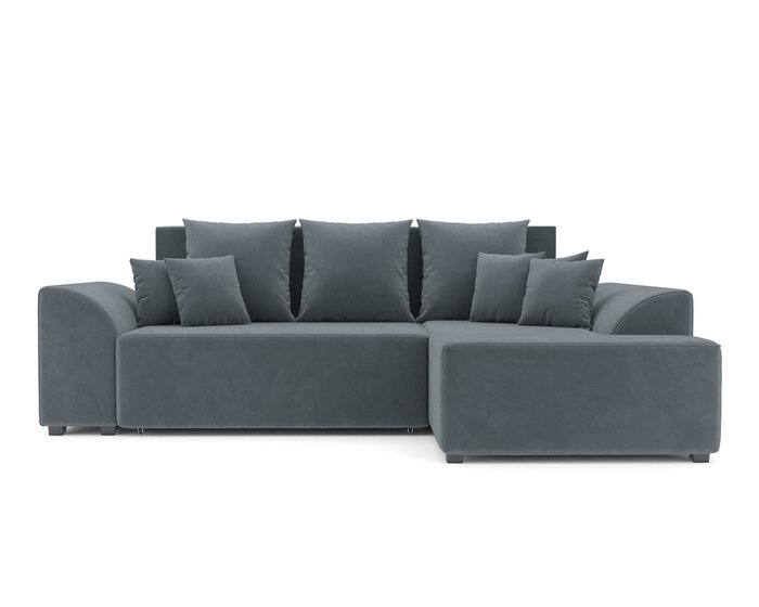 Угловой диван-кровать Каскад серо-синего цвета правый угол - купить Угловые диваны по цене 46790.0