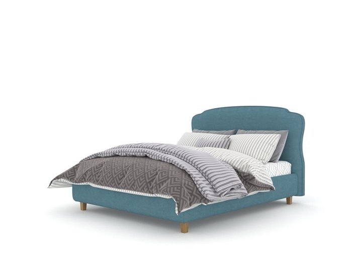 Кровать Оскар Box High 160х200 голубого цвета с подъемным механизмом - лучшие Кровати для спальни в INMYROOM
