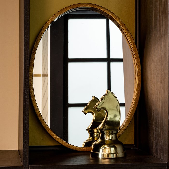 Настенное зеркало Эквилегия в раме золотого цвета - купить Настенные зеркала по цене 7500.0