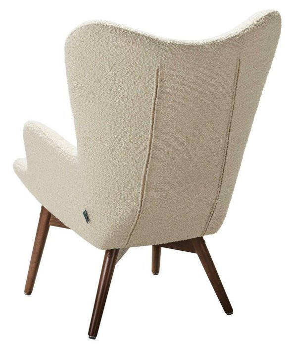 Кресло Хайбэк светло-бежевого цвета с коричневыми ножками - лучшие Интерьерные кресла в INMYROOM