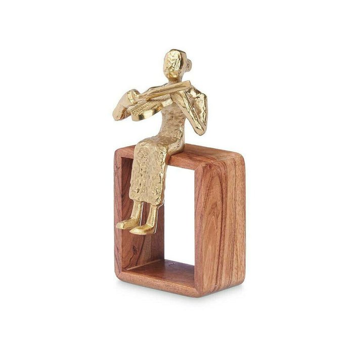 Декоративная фигура Скрипка Позолоченный Деревянный Металл 13 x 27 x 13 cm - лучшие Фигуры и статуэтки в INMYROOM