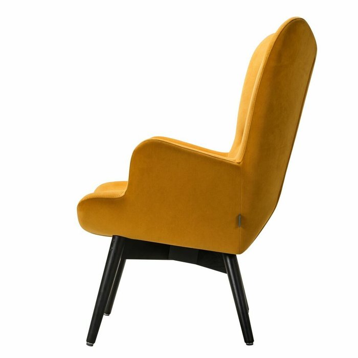 Кресло Хайбэк желтого цвета с основанием венге - лучшие Интерьерные кресла в INMYROOM