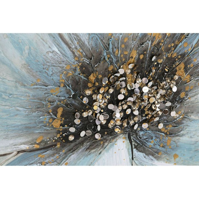 Картина Синий Позолоченный Полотно Деревянный MDF Цветок Shabby Chic 60 x 3 x 90 cm (2 штук) - лучшие Картины в INMYROOM