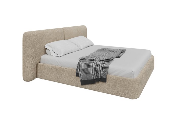 Кровать Hub Soft 200х200 бежевого цвета с подъемным механизмом Кровать Hub Soft 200х200 бежевого цвета с подъемным механизмом
