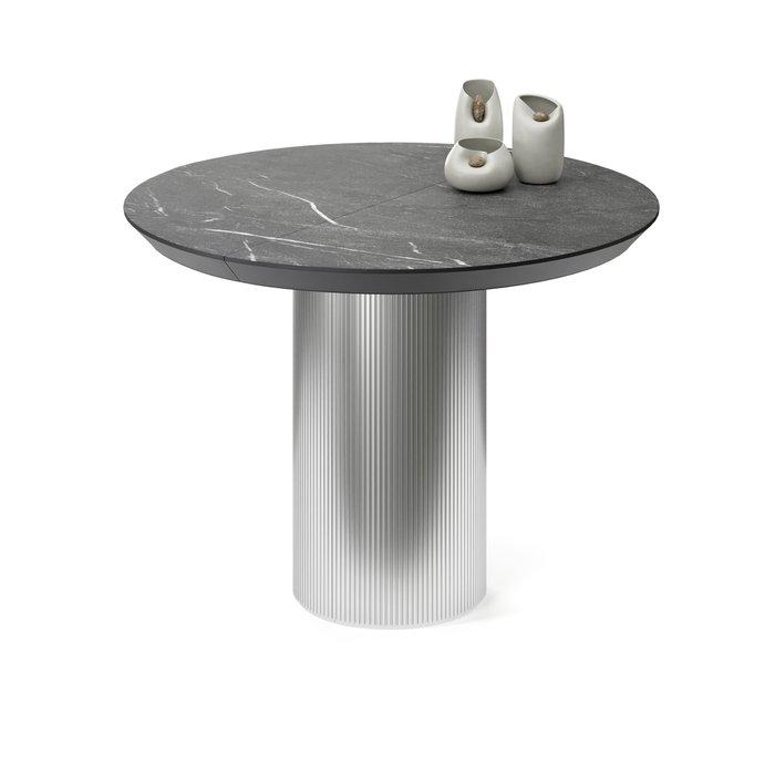Обеденный стол раздвижной Адара L на серебряном основании - лучшие Обеденные столы в INMYROOM