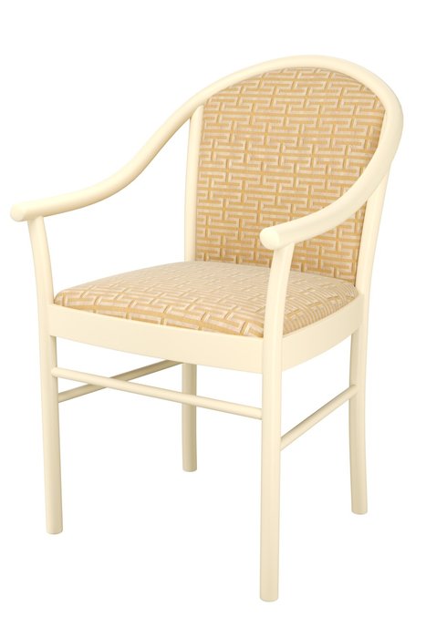 Стул-кресло деревянный Анна желто-бежевого цвета