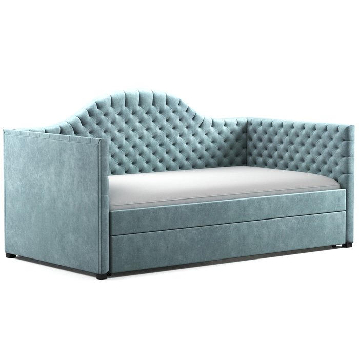 Кровать с дополнительным спальным местом Rosa 100х200 голубого цвета - лучшие Кровати для спальни в INMYROOM