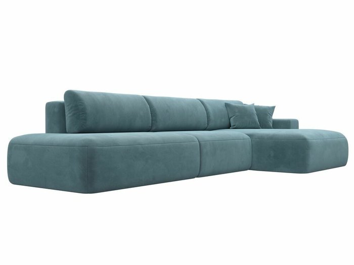 Угловой диван-кровать Лига 036 Модерн Лонг темно-бирюзового цвета правый угол - лучшие Угловые диваны в INMYROOM