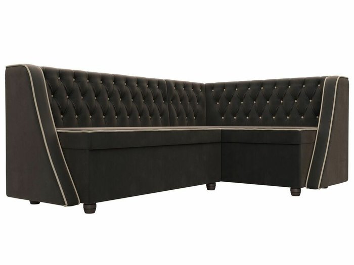 Кухонный угловой диван Лофт коричневого цвета правый угол - лучшие Угловые диваны в INMYROOM
