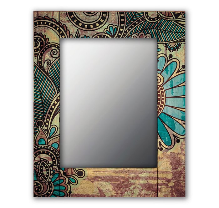 Настенное зеркало Дейзи 50х65 голубого цвета