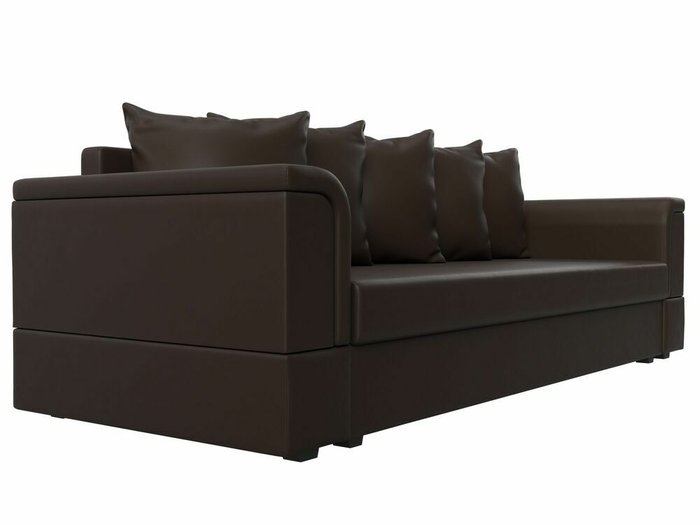 Диван-кровать Лига 005 темно-коричневого цвета (экокожа) - лучшие Прямые диваны в INMYROOM