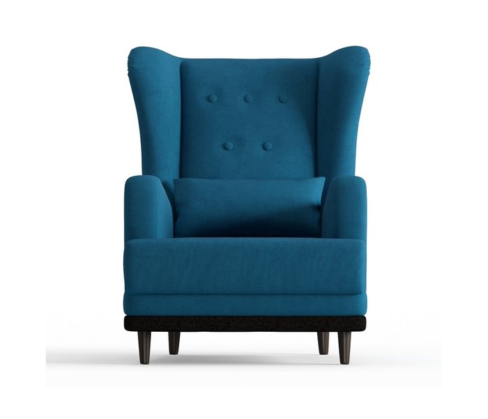 Кресло Лорд в обивке из велюра синего цвета - купить Интерьерные кресла по цене 13290.0