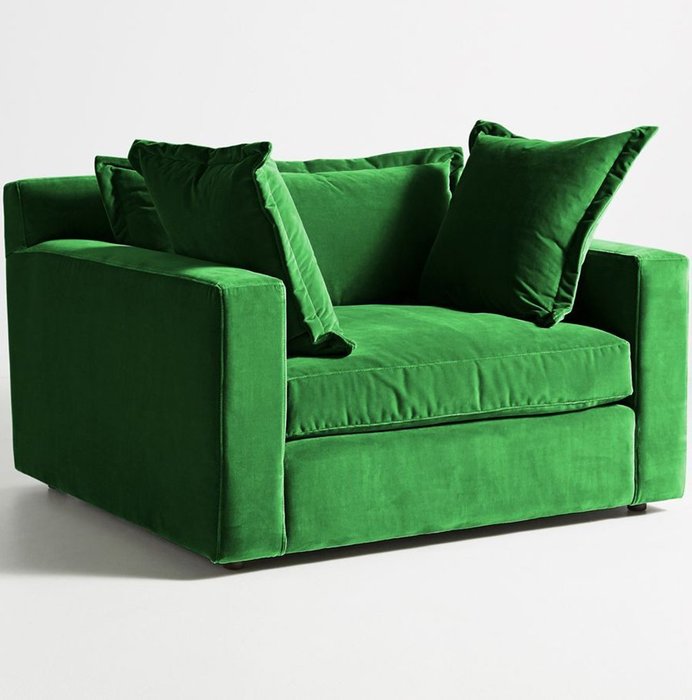 Кресло Katina Chair-and-a-Half green зеленого цвета
