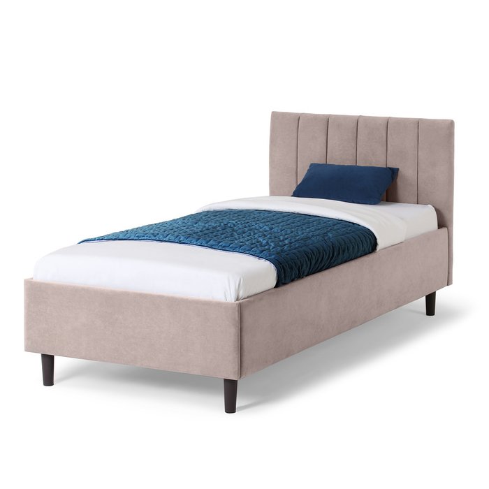 Кровать Mirana 160х200 светло-бежевого цвета без подъемного цвета Кровать Mirana 160х200 светло-бежевого цвета без подъемного цвета