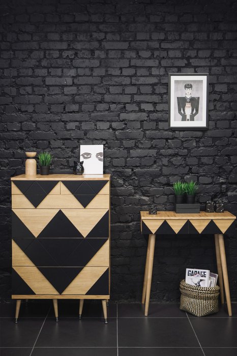 Консоль Woo Desk с узором горчичного цвета - купить Консоли по цене 28850.0 Консоль Woo Desk с узором горчичного цвета - купить Консоли по цене 28850.0