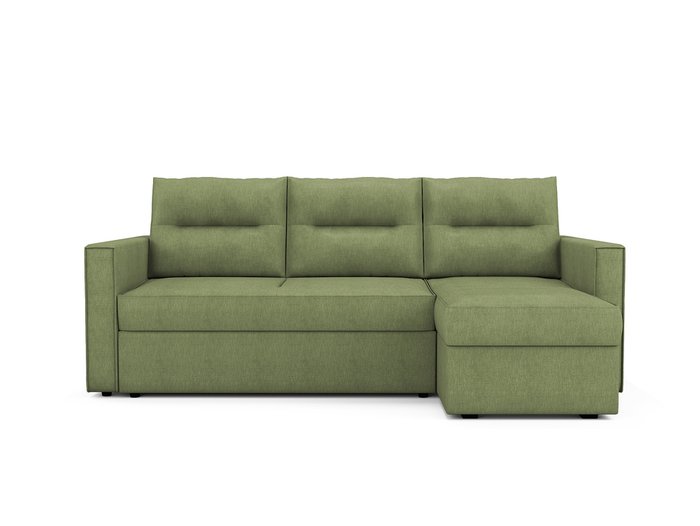 Угловой раскладной диван Macao правый оливкового цвета
