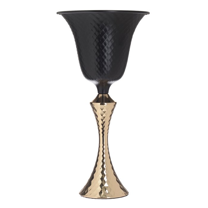 Металлическая ваза черно-золотого цвета