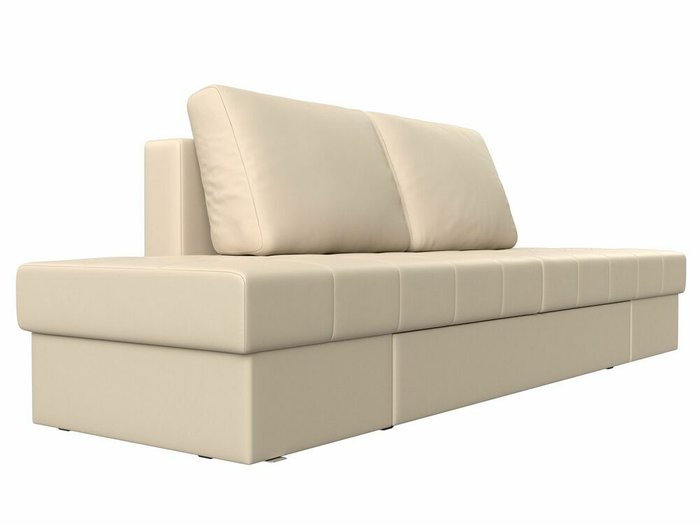 Прямой диван трансформер Сплит бежевого цвета (экокожа) - лучшие Прямые диваны в INMYROOM