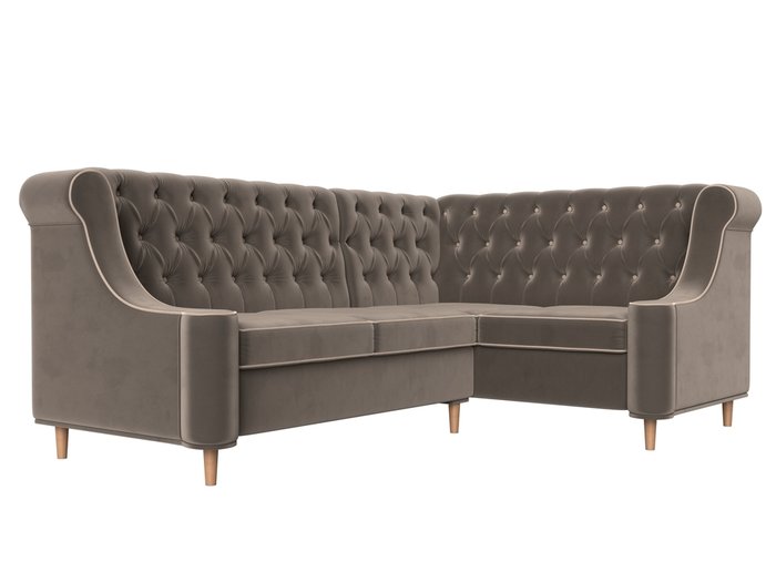 Угловой диван Бронкс коричневого цвета правый угол - лучшие Угловые диваны в INMYROOM