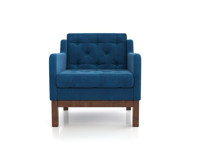 Кресло Айверс из массива сосны с обивкой синий шенилл - лучшие Интерьерные кресла в INMYROOM