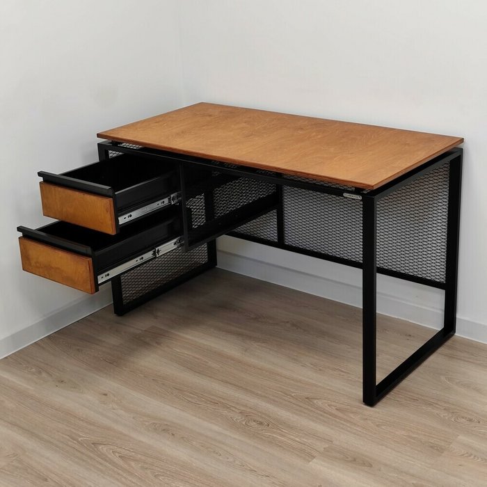 Сто рабочий с ящиками Space черного цвета - купить Письменные столы по цене 44300.0