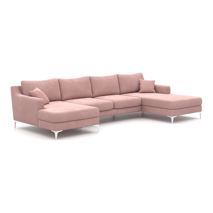 П-образный модульный диван Mendini ST розового цвета