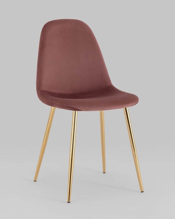 Стул Валенсия SN в обивке из велюра пыльно-розового цвета с золотыми ножками - купить Обеденные стулья по цене 5490.0